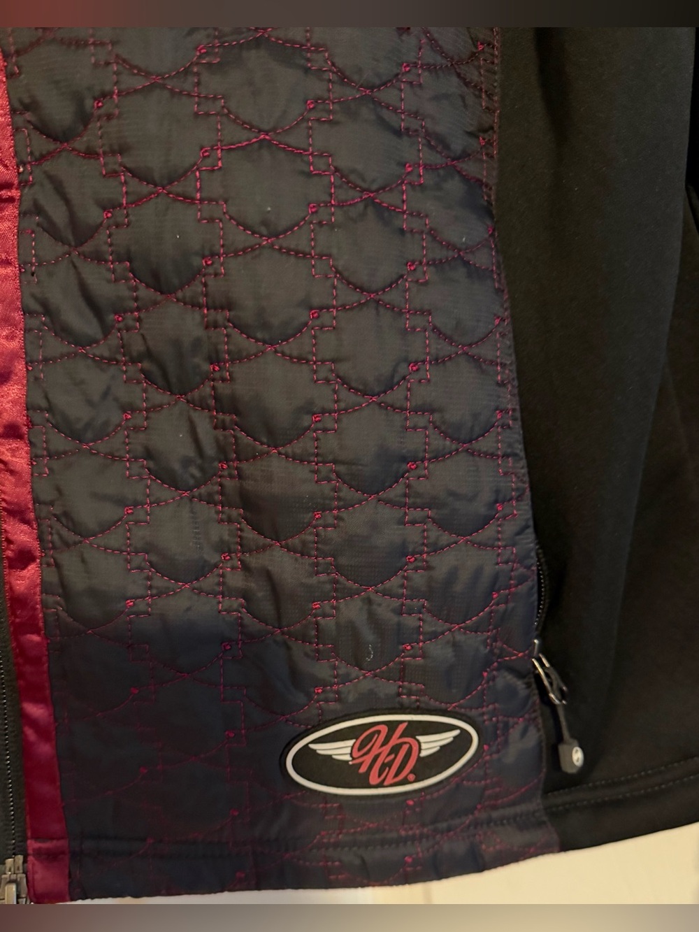 Harley-Davidson Women's Black & Red Quilted Lightweight Moto Jacket - Picture 5 of 16